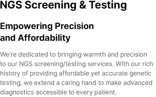 NGS screening/testing